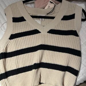 Striped Knit Sweater Vest